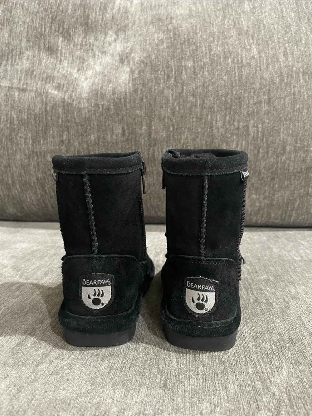 Bearpaw Kids' Emma Toddler Zipper Mid Calf Suede Boots Black Size 7